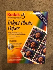 KODAK INKJET PHOTO PAPER for 90 wallets 6 per sheet 8.5"x11" on home printer