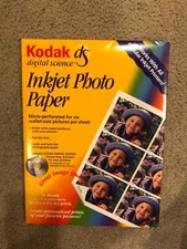 KODAK INKJET PHOTO PAPER for 90 wallets (6 per sheet) 8.5"x11" on home printer