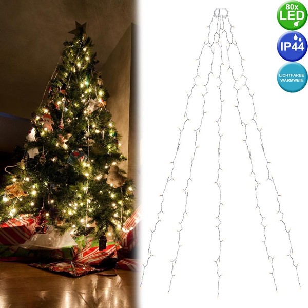 Led Weihnachts Baum ÜBerwurf Netz Lichter Kette Deko Doppel Timer AußEn Innen-image