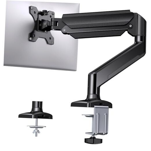 Single Monitor Mount for 13″–32″ Screens up to 22 lbs, Height Adjustable Black