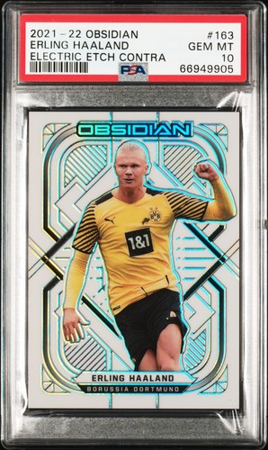 Erling Haaland [Electric Etch Contra] #163 2021 Panini Obsidian card