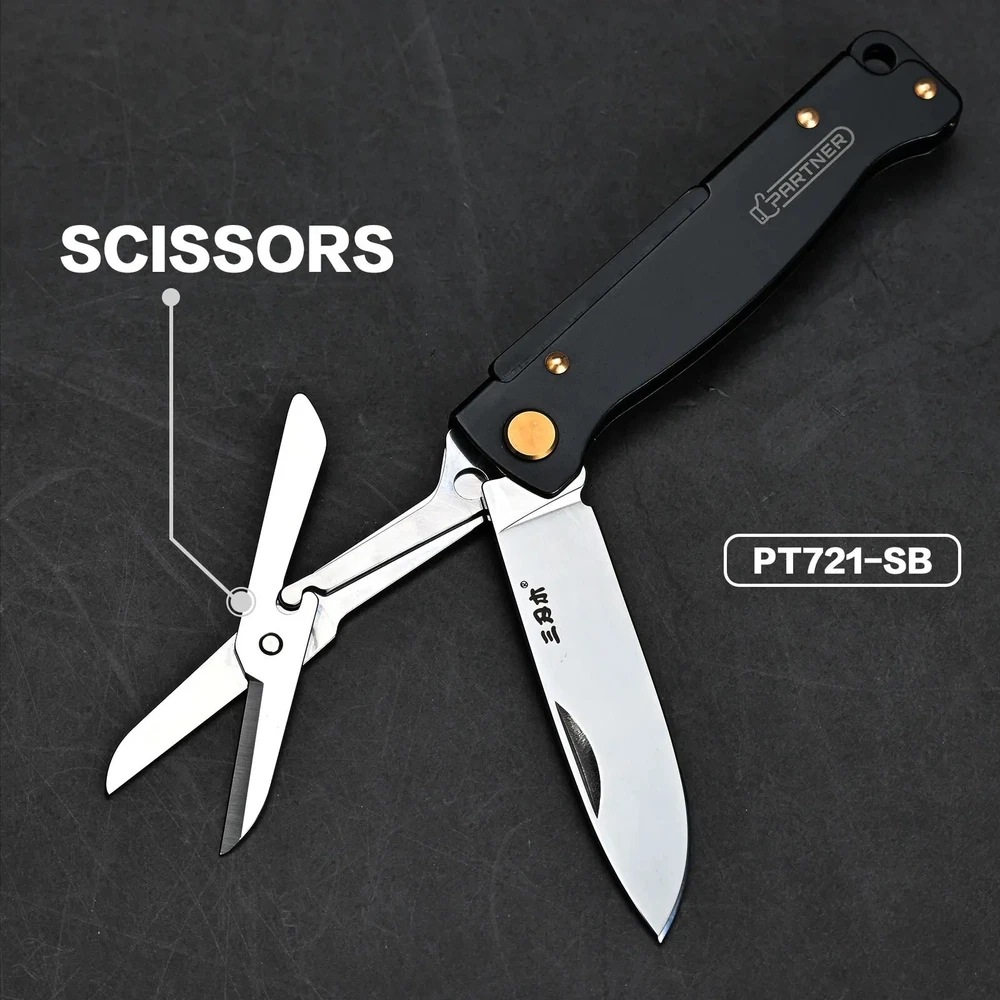 Multi-tool Folding Knife with Scissors for Hunting Camping Survival Tactical 12C27 Steel