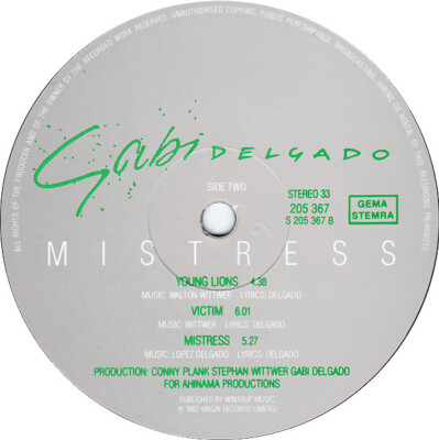 DAF gabi delgado 10枚セット Gabi Delgado - Mistress (LP, Album) (Near Mint (NM or M-)) DAF | eBay