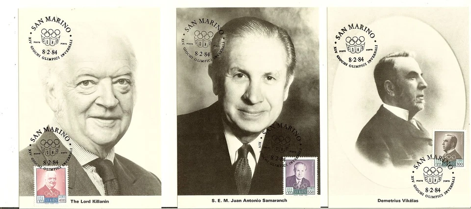 SAN MARINO 1984 OLYMPICS SCOTT # 1060-62 FDC OLYMPIC CARDS & 2 AIR LETTERS/CARDS - Image 2 of 4