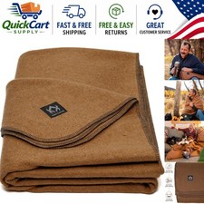 Versatile Large Wool Blanket - 64" x 88" - Warm, Washable, and Travel-Ready