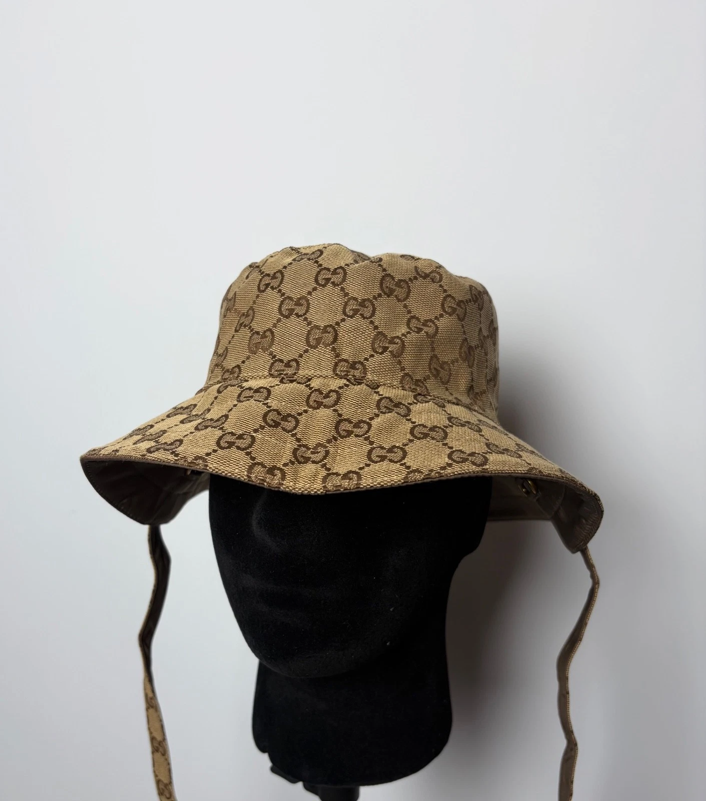 Gucci Bucket Hat Monogram Jacquard Beige Size M