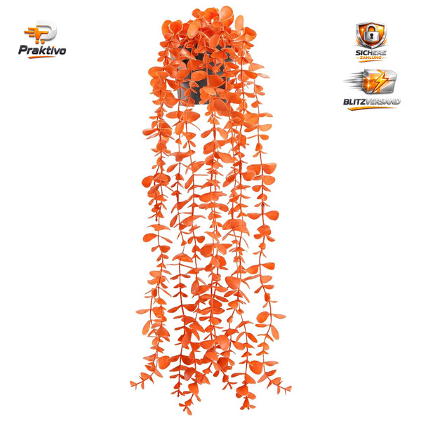 KüNstliche Eukalyptus HäNgepflanze Orange Herbst Deko FüR Flur Wohnzimmer-image