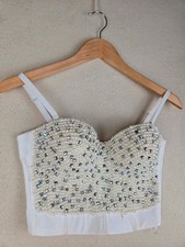 Unbranded Diamanté Pearl Embellished Cropped Top Corset