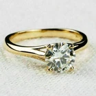 1.50 Ct Round Cut Diamond Solitaire Engagemetn Ring 14k Yellow Gold Over Size 7