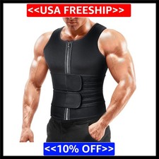 Chaleco Sauna Entrenador de Cintura para Hombres - Traje de Sauna para Hombres Doble Cinturón de Sudor Modelador de Cuerpo