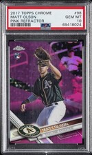 2017 TOPPS CHROME PINK REFRACTOR #98 MATT OLSON ROOKIE RC PSA 10