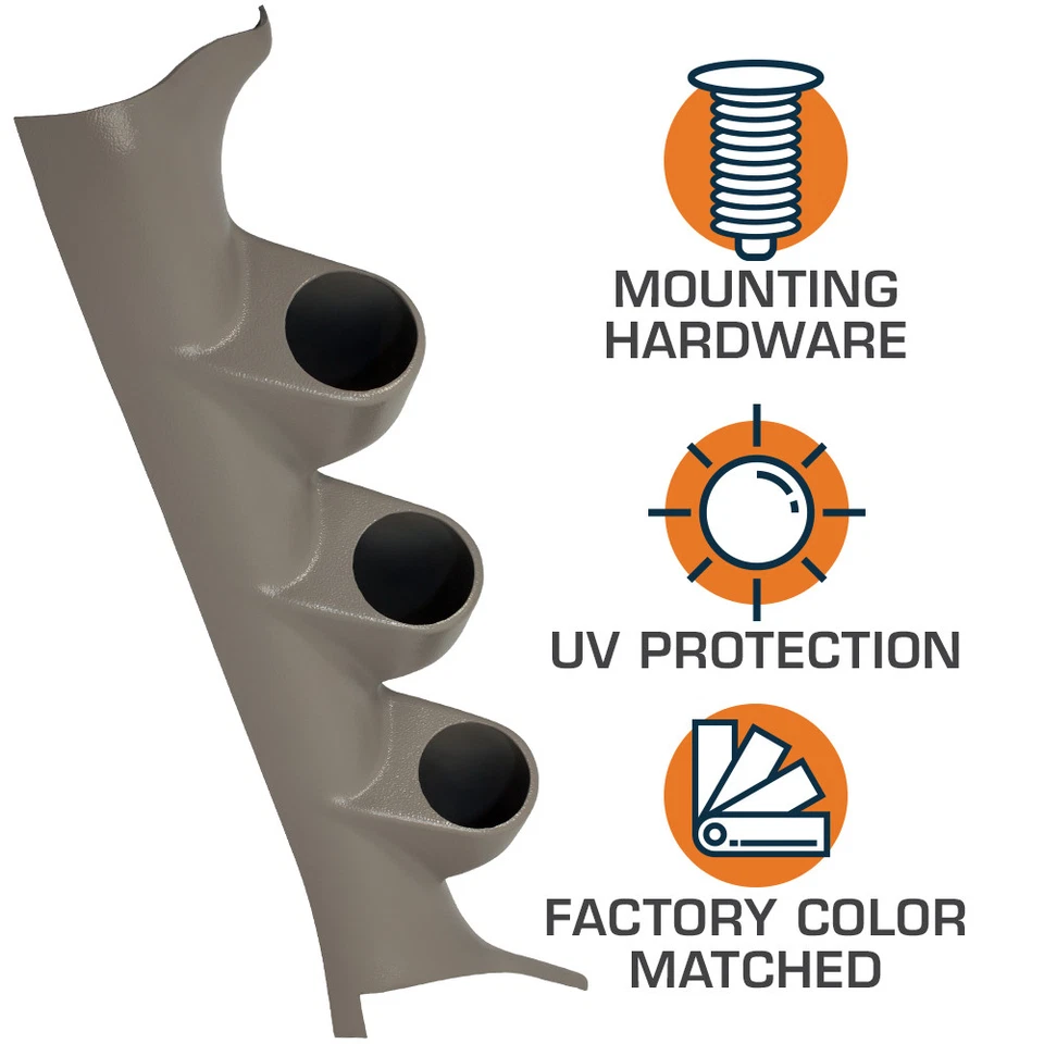 Cápsula de pilar GlowShift gris triple calibre 52 mm para Chrysler 300 2005-2010 Foto 3 de 3