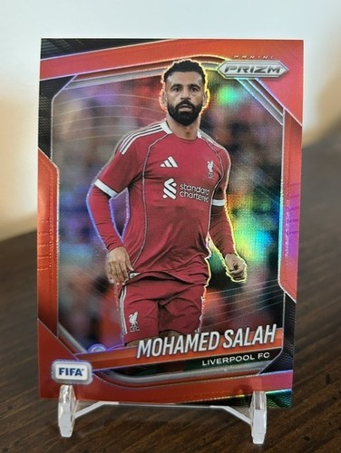 2025-26 Panini Prizm FIFA Mohamed Salah Red Prizm Parallel #d /149 LIVERPOOL