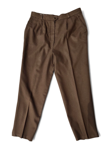 Burberrys of London pantalone donna vintage pura lana marrone taglia 44 - Foto 2 di 8