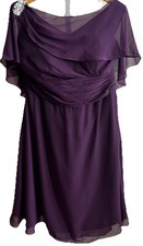 JJ's House Purple Illusion Lace Chiffon Formal Dress Detailed Size 14- NWT