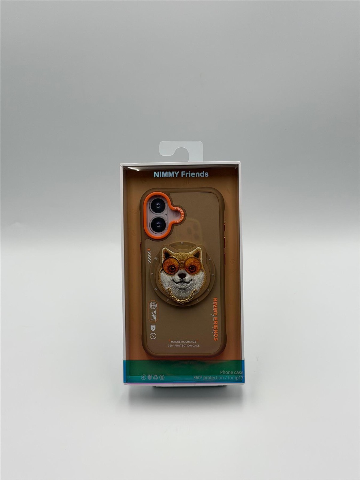 Nimmy Glasses Cool Dog Face Case with Detachable MagSF Grip Stand for iPhone 17