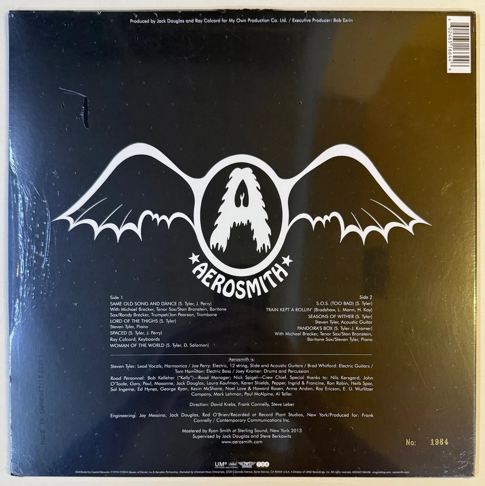 AEROSMITH Get Your Wings GOLD SPARKLE VINYL LP 2024 Numbered Special Edition - Image 3 of 4