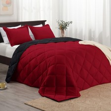 Queen Comforter Set, Red and Black Comforter ...