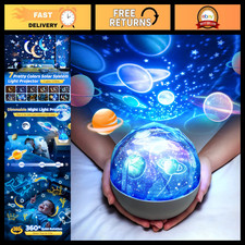 Kids Solar System Projector Night Light, 360  Rotating, 5 Films, Space Room Deco