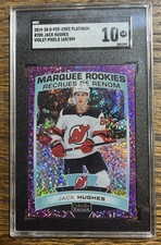 Jack Hughes 2019 OPC Platinum Marquee Rookies Violet Pixels /399 SGC 10