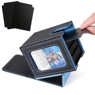 Venssu MTG Deck Box for Commander Display, Fits 1 window, Black and Wathet