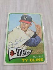 Ty Cline Hand Signed 1965 Topps Milwaukee Braves Autographed