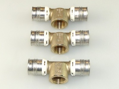 3 x ALPEX DUO F50 T-STÜCK 20 MM x 1/2'' IG x 20 MM PRESSFITTING VERBUNDROHR