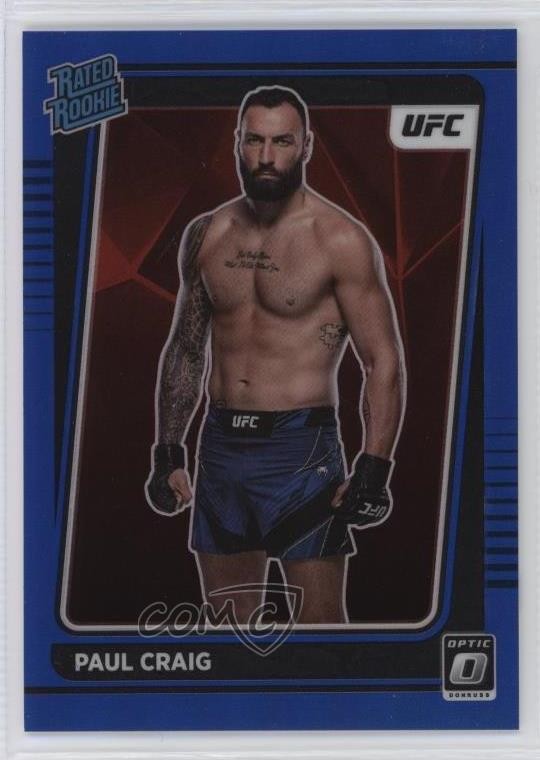 2022 Panini Donruss Optic UFC Rated Rookie Blue Prizm 22/99 Paul Craig #117 1e19