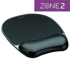 Fellowes 9112101 Crystal Gel Mousepad Wrist Support Black