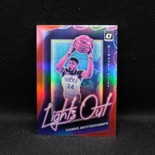 2020-21 Giannis Antetokounmpo Donruss Optic Lights Out Red Prizm /99