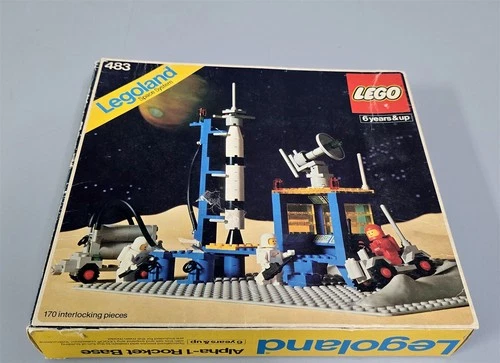X-160 VINTAGE 1970'S LEGO LEGOLAND SET #483 ALPHA 1 ROCKET BASE