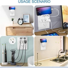 2 Pack Multi Plug Outlet Splitter with Usb,Surge Protector Outlet Extender wi...