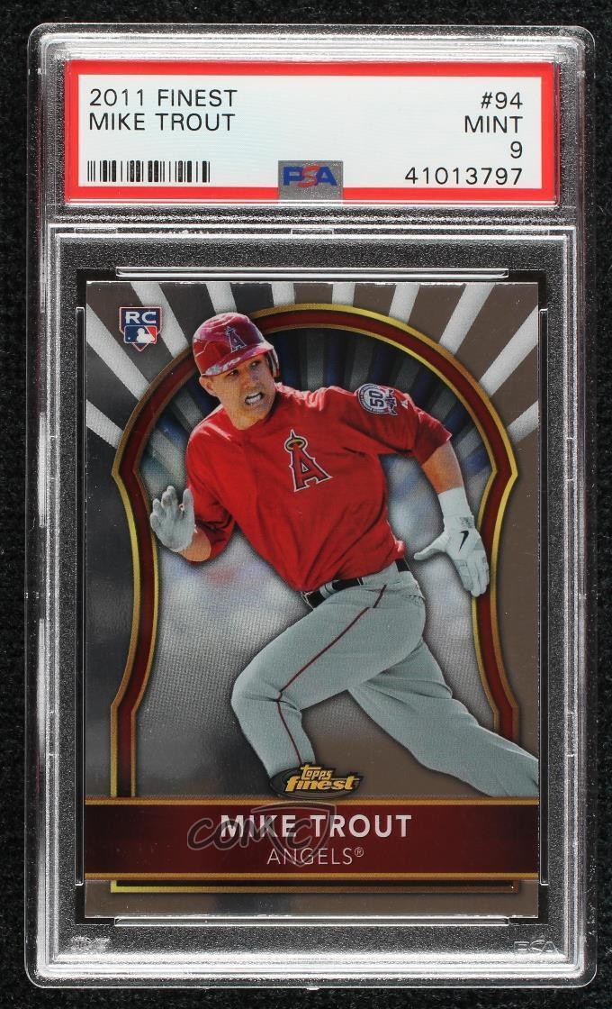 2011 Topps Finest Mike Trout #94 PSA 9 MINT 1k2s