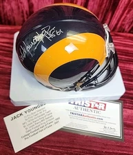 JACK YOUNGBLOOD HOF 81 RAMS COA TRISTAR AUTO Signed AUTOGRAPH Mini Helmet