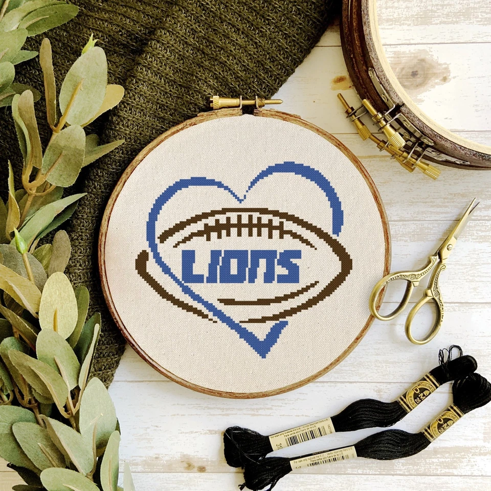 Detroit Lions Football Counted Cross Stitch Pattern Chart - Image 3 of 4