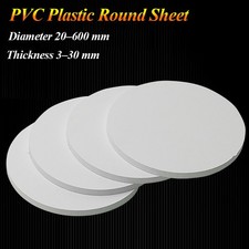 3-30mm Thick White Plastic PVC Round Sheet Hard Plastic Plate 20-600mm Diameter