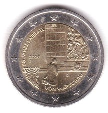 2 Euro Commemorative Coin Germany 2020 Kneeling of Warsaw J (Hamburg)