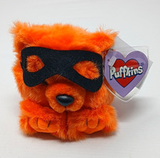 SWIBCO Puffkins Orange Bear Plush Black Mask Mini 6859 1999 Vintage