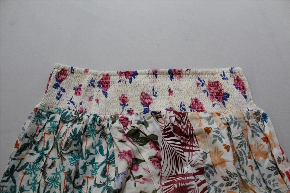 Pantalones elegantes para mujer Sacred Threads florales serenidad retazos AR8 blancos grandes/XL Foto 4 de 4