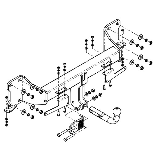Enganche de remolque rígido para BMW X6 G06 19-23 + juego eléctrico 7 polos específico - Imagen 2 de 3