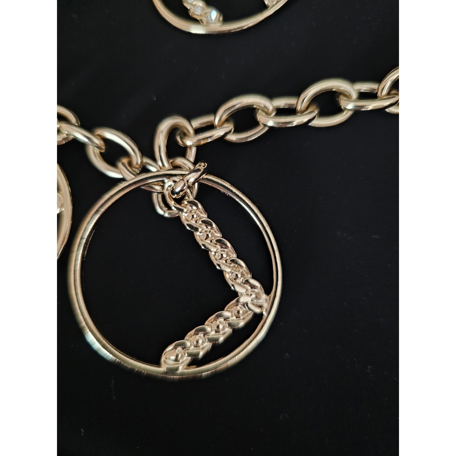 CHANEL Interlocking CC Logos Charm Rhinestone Gol… - image 14