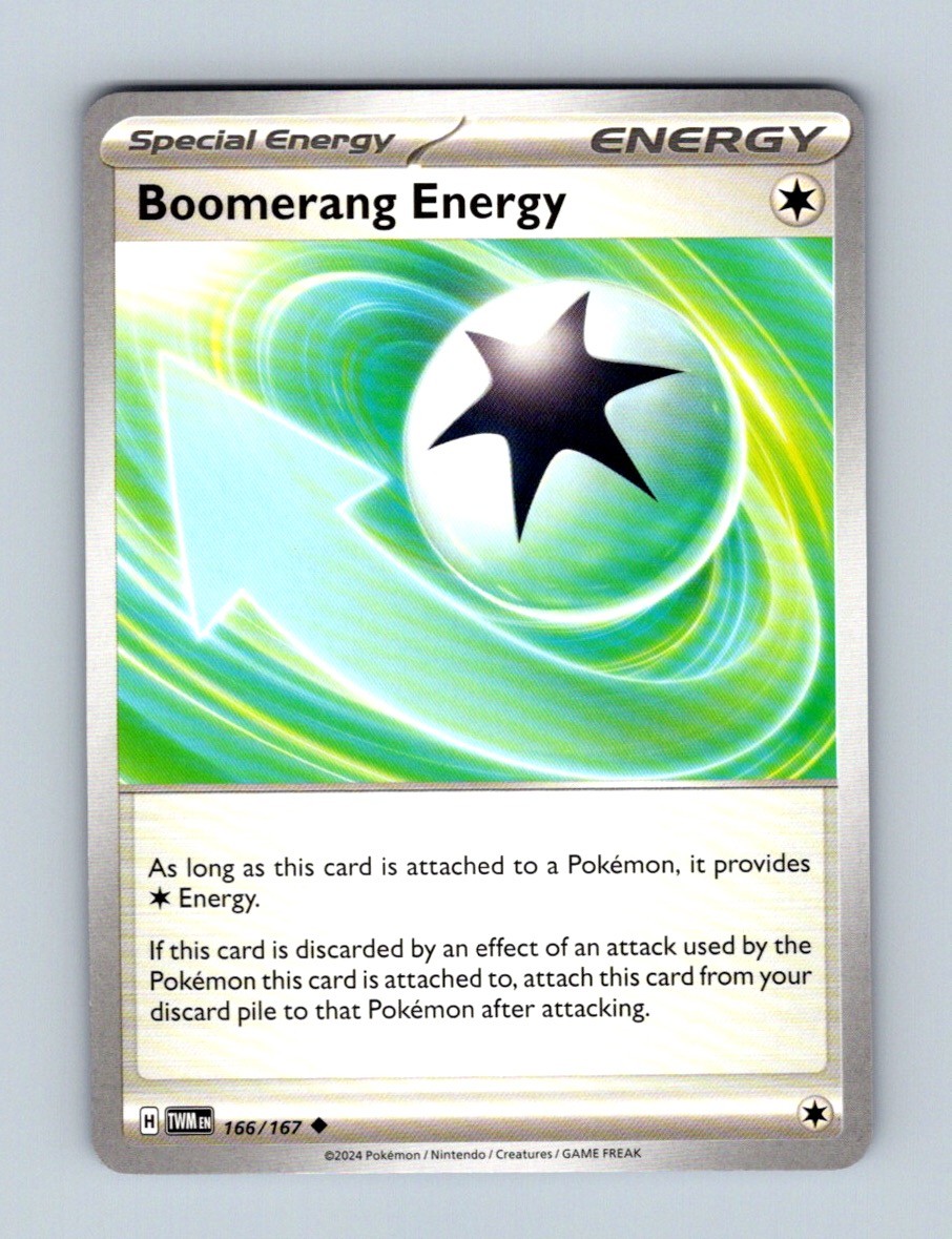 Boomerang Energy 166 Uncommon Twilight Masquerade Pokemon Near Mint