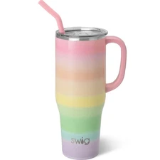 40oz Mega Mug, 40 oz Tumbler with Handle and Straw, Cup Holder Friendly, Dish...