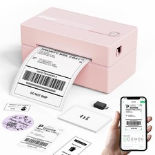 KNAON Bluetooth Thermal Shipping Label Printer 4x6 for Small Business, Pink
