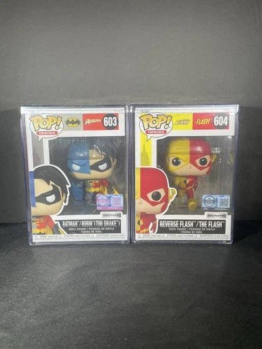 DC Split LE Funko Pop Bundle Batman/Tim Drake #603 & Flash/Reverse Flash #604