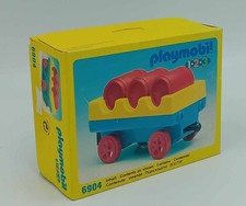 Playmobil 6904 1.2.3. Wagon kłonicowy z beczkami wagon kolejowy pociąg 1992 rzadki nowy