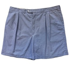 Berle Charleston Shorts Mens 40 Blue Excellent VTG USA Double Pleated Gingham