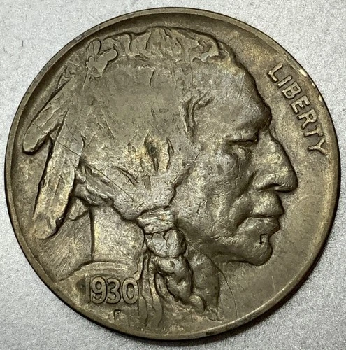 1930-S Buffalo Nickel 5C 5 Cents San Francisco Mint F/VF Fine - Very Fine ST268
