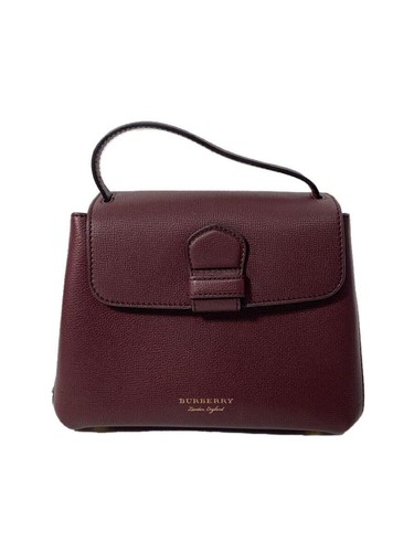 BURBERRY Shoulder Bag Handbag 2 Way Leather Bordeaux 4061170 Used