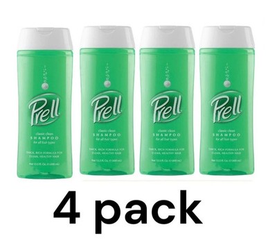 Prell Classic Clean Shampoo Thick Rich Formula For Healthy Hair 13.5 Oz (4 Pack)